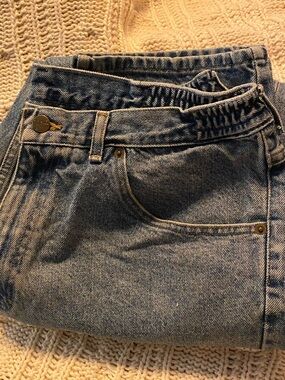L.L. Bean denim waist jeans in faded blue and cream